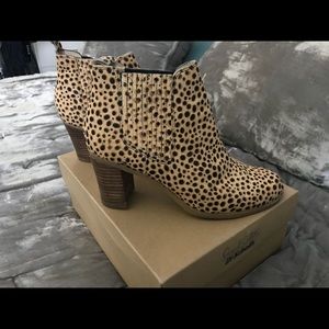 Ankle booties with leopard print